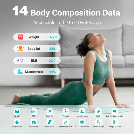 Discover the OVUTEK Smart Scale: Your Ultimate Digital Companion for Tracking Body Weight, BMI, and Body Fat with Bluetooth Connectivity!